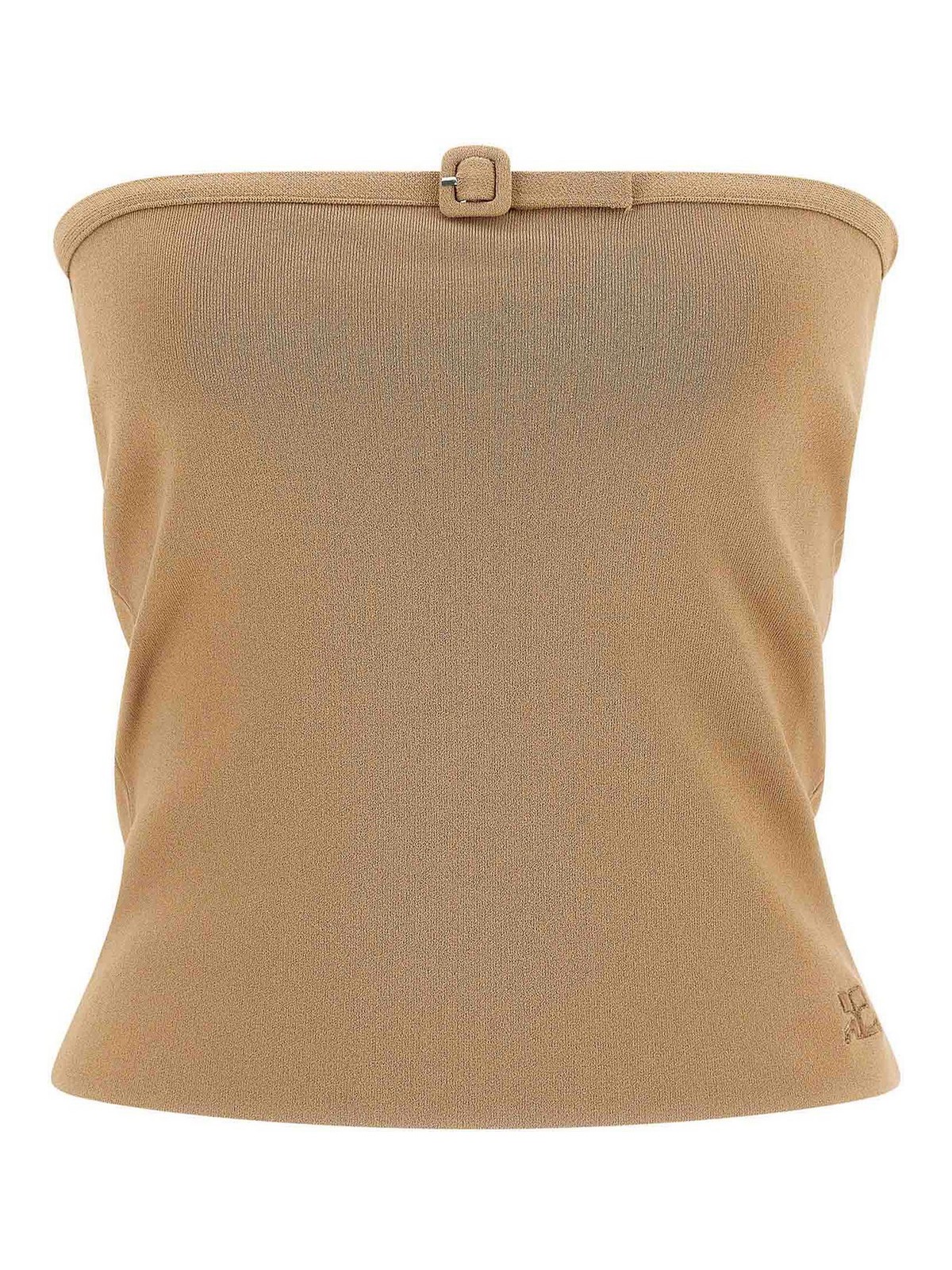 Courrèges - knit bustier top buckle detail straple