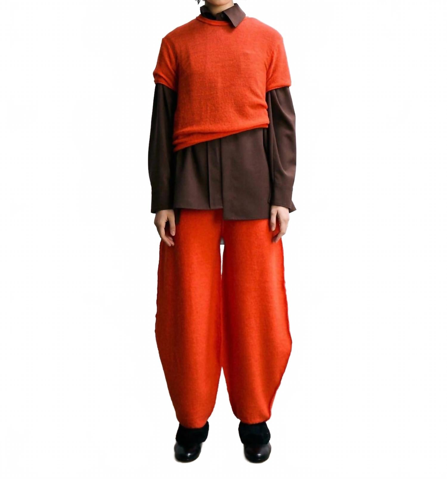 Shunkan Knit Pants In Chilli Pepper