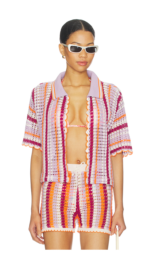 Maaji Mystic Stripe Rialta Shirt in Purple. S. Also in