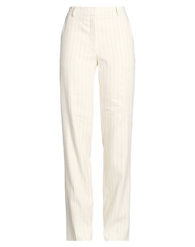 Woman Pants Ivory Size 8 Cotton, Linen