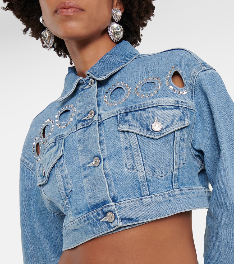 Babe embellished cropped denim jacket