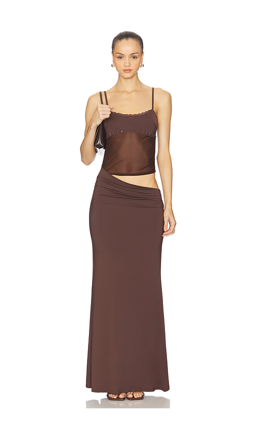 Runaway The Label Celyse Midi Dress in Chocolate. - XS also in L, M