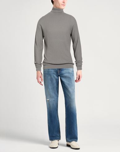 Man Turtleneck Grey Size 36 Cotton, Cashmere, Silk