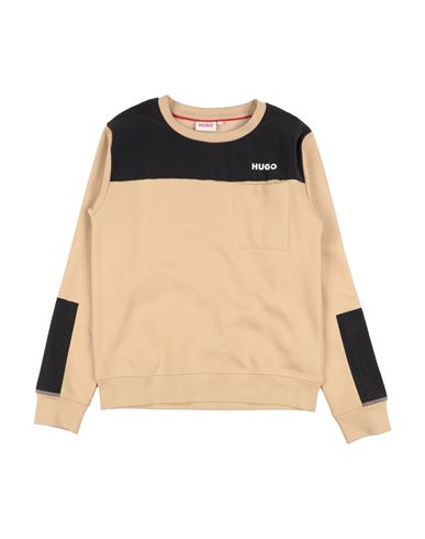 Kid Boy Sweatshirt Beige Size 14 Cotton, Polyester