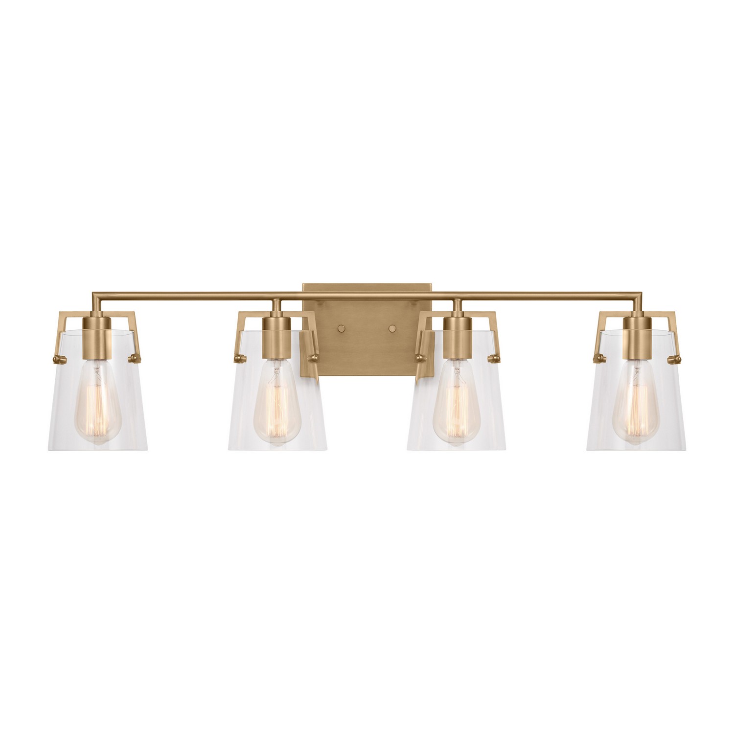 Satin Brass Four Light Bath from the Crofton Collection