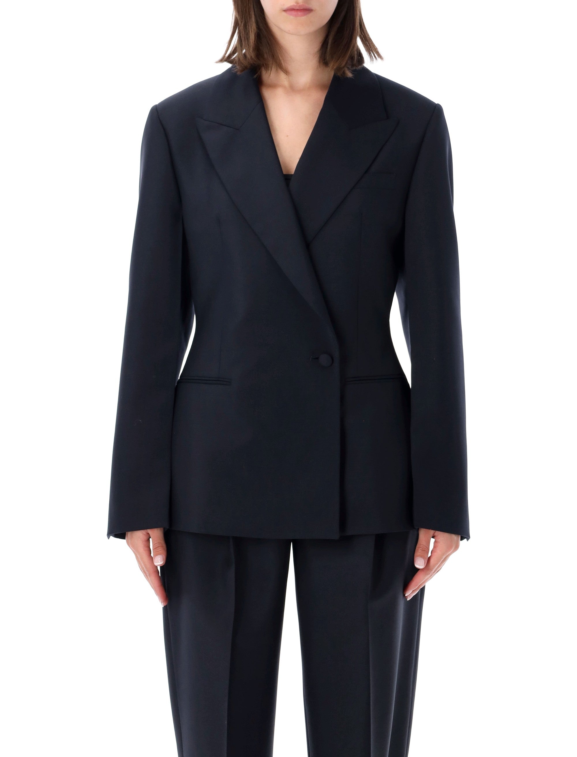 Hourglass Tailored Wool-Mohair Blazer
