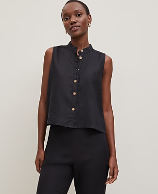 Ann Taylor Linen Sleeveless Shirt