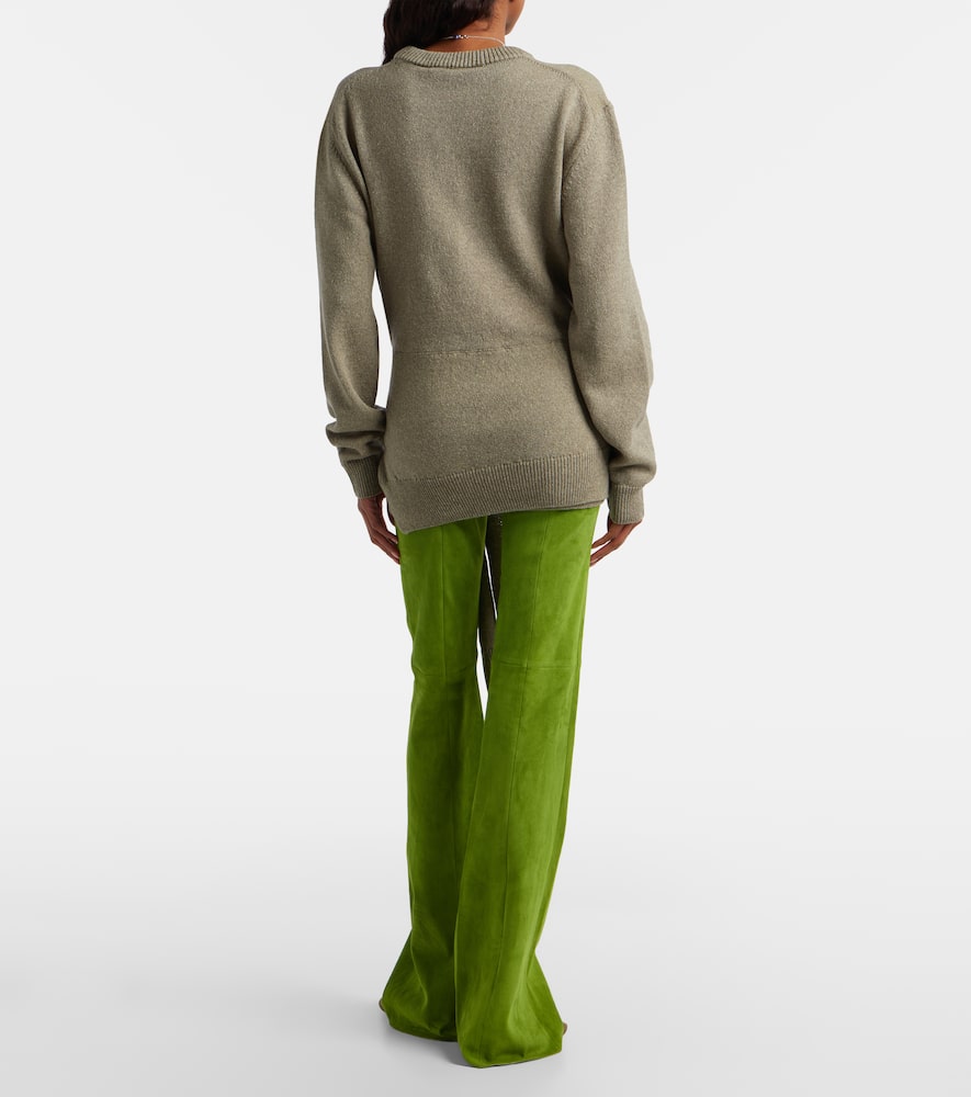 Gege suede flared pants