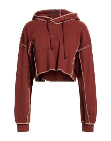 Woman Sweatshirt Brown Size XS Organic cotton, Hemp, Elastane