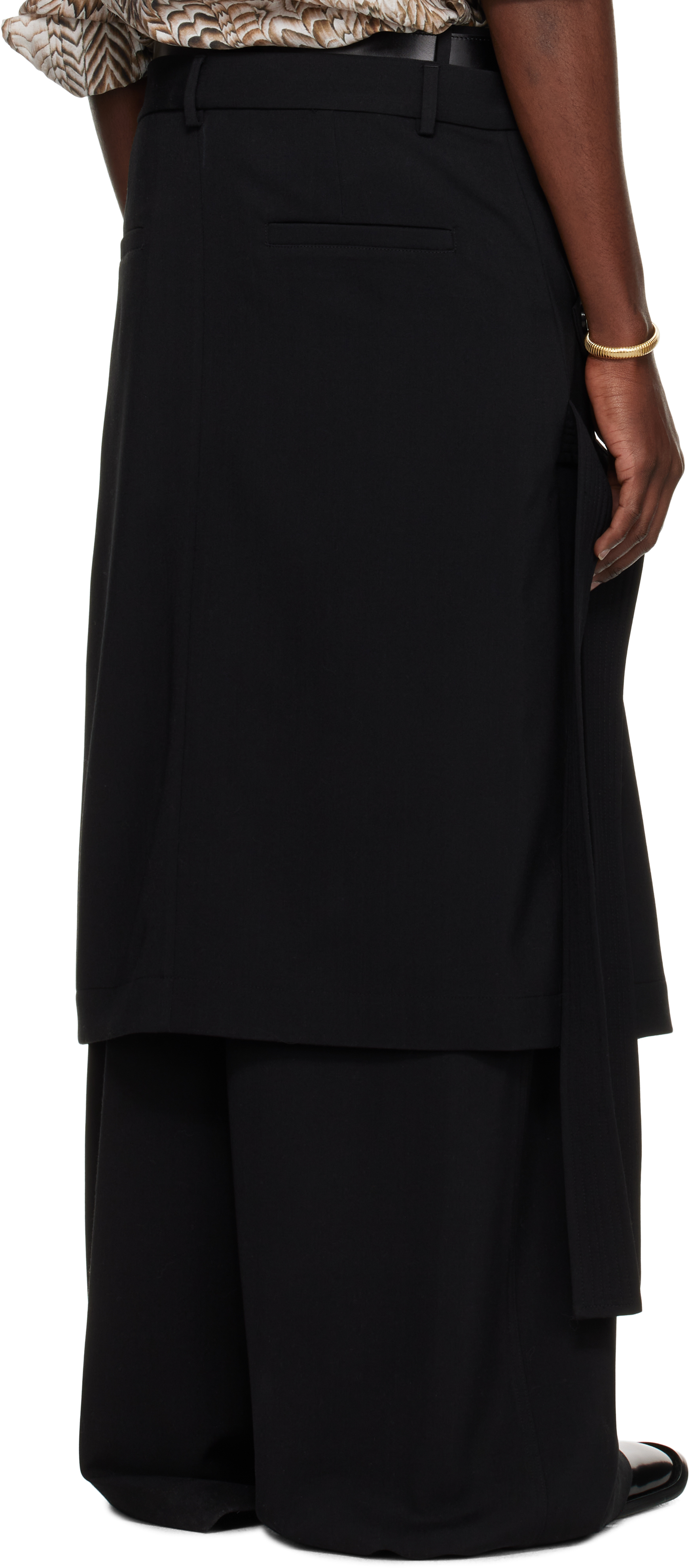 LU'U DAN Black Apron Skirt