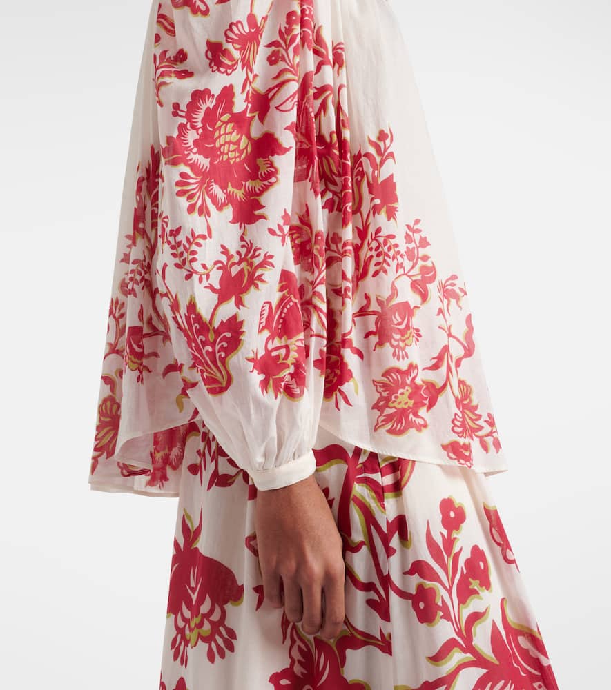 Floral cotton voile blouse