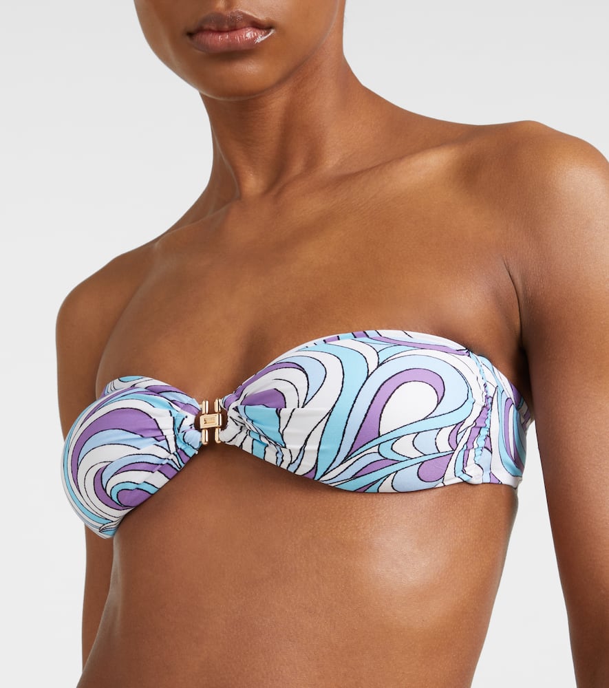 Istanbul printed bandeau bikini top