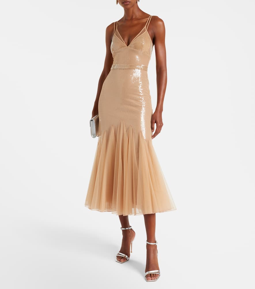 Sequined tulle gown