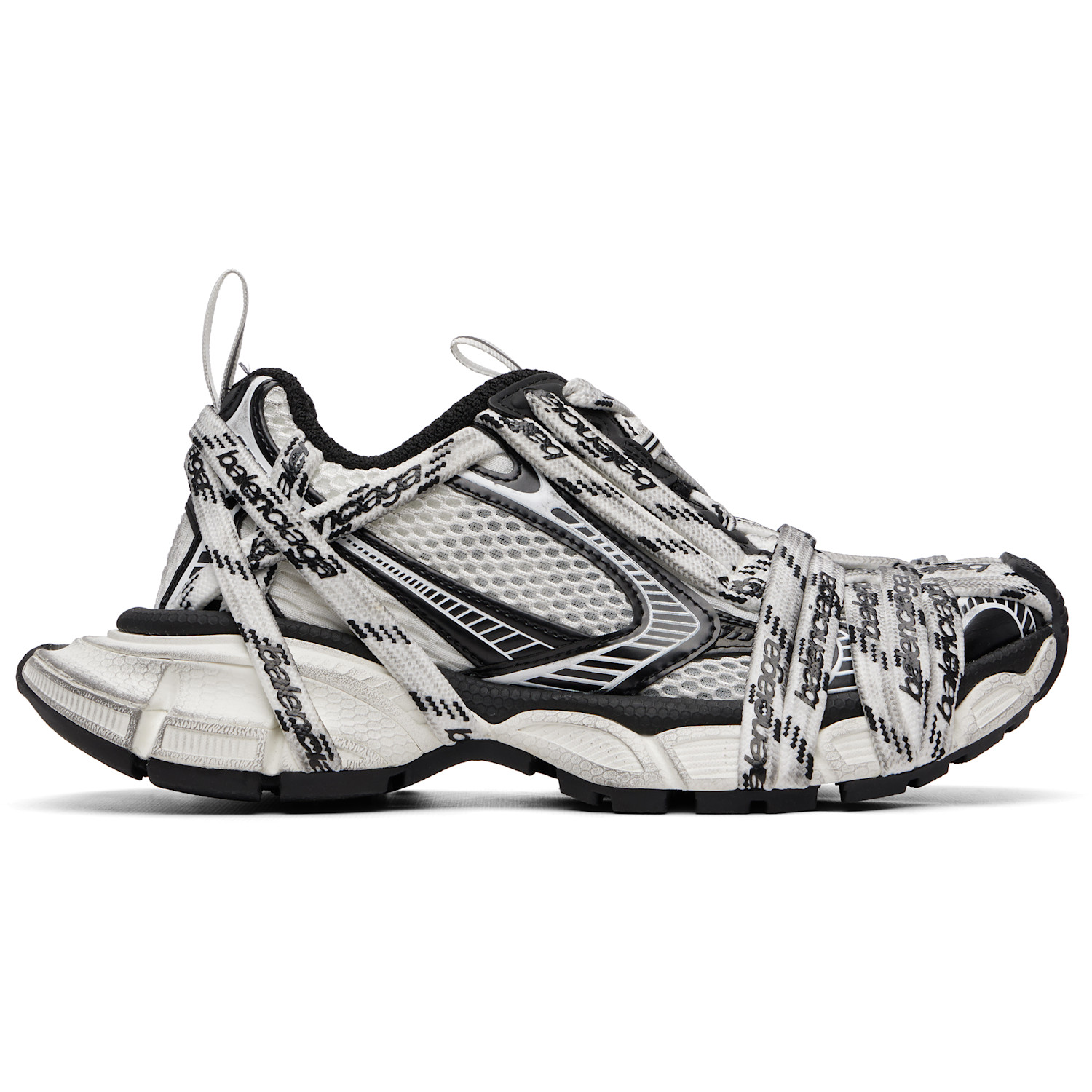 White & Black 3XL Extreme Laces Sneakers