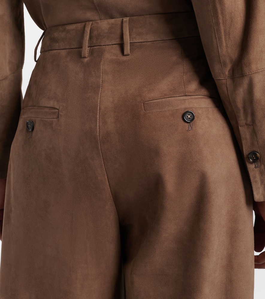 Brando high-rise suede wide-leg pants