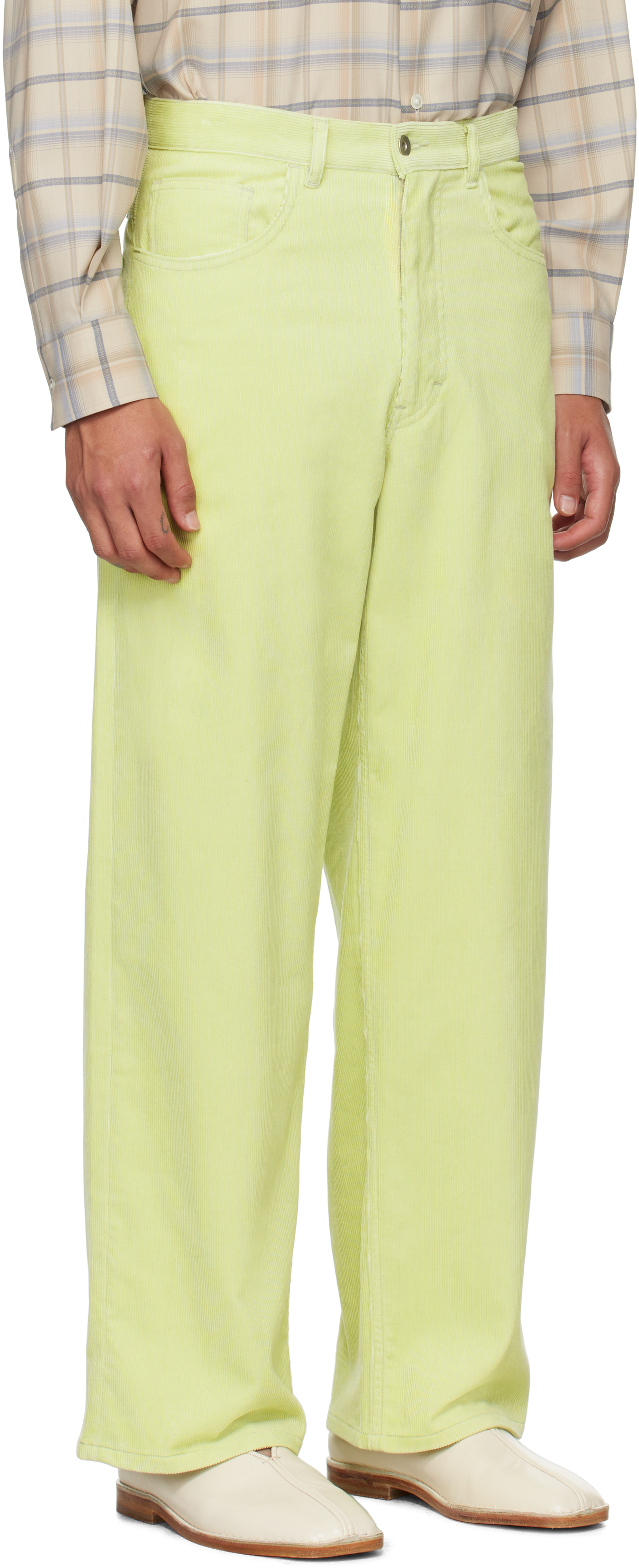 AURALEE Green Finx Corduroy Trousers