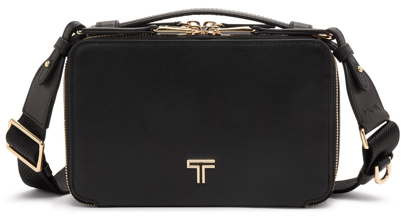 Voyageur Myla Crossbody in Black and Light Gold