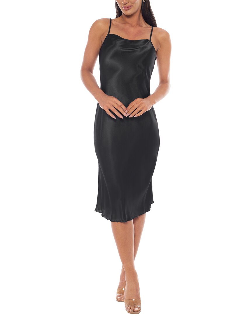 Scoop Neck Satin Midi Dress