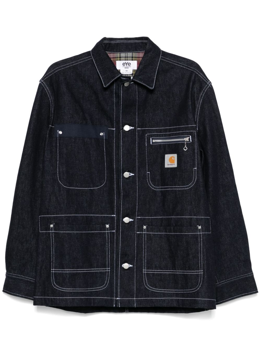 X Carhartt logo-patch coat - Blue