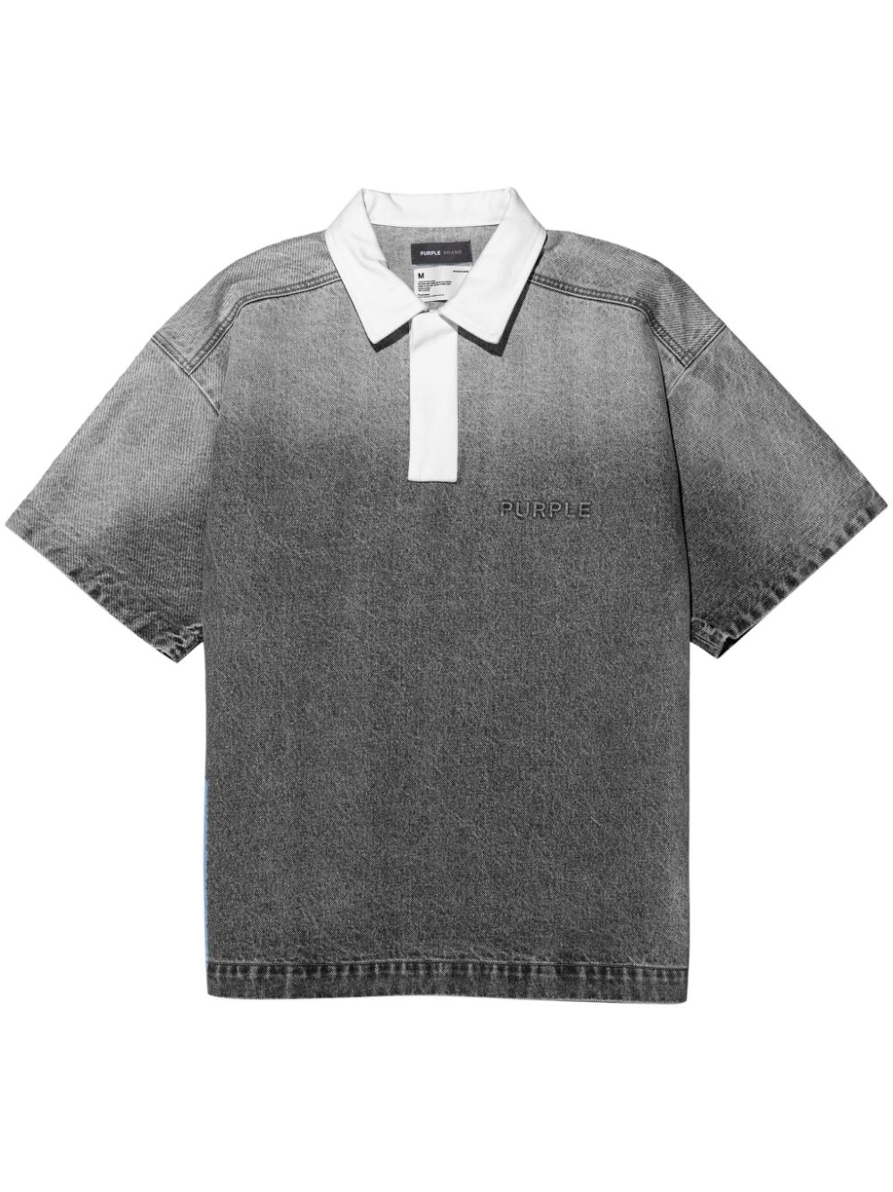 Logo-embossed cotton polo shirt - Grey