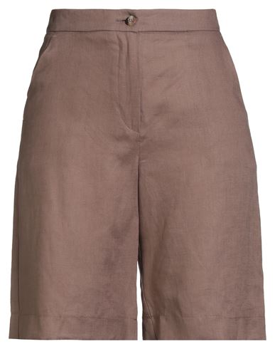 Woman Shorts & Bermuda Shorts Taupe Size 6 Linen