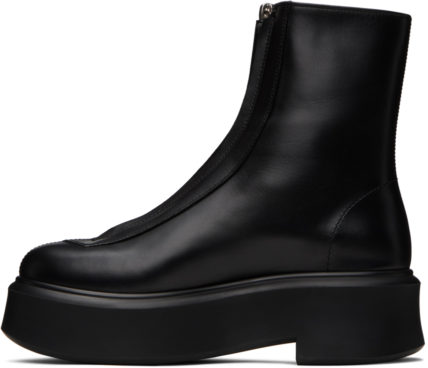 Black I zip-up boots