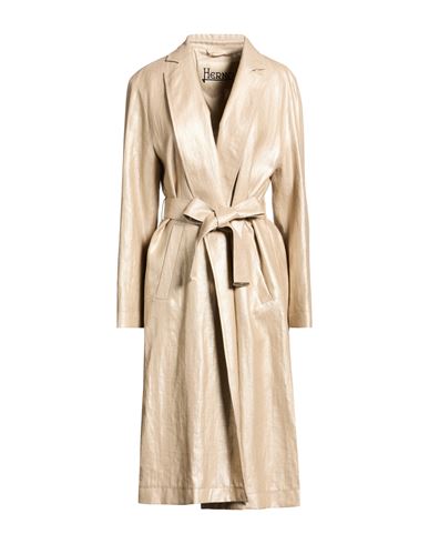 Woman Overcoat & Trench Coat Beige Size 8 Linen, Polyurethane