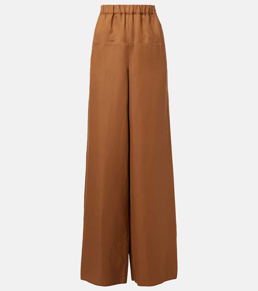 Onore linen and silk twill wide-leg pants