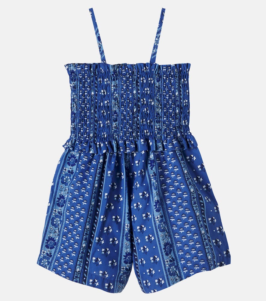 Mare floral shirred cotton playsuit