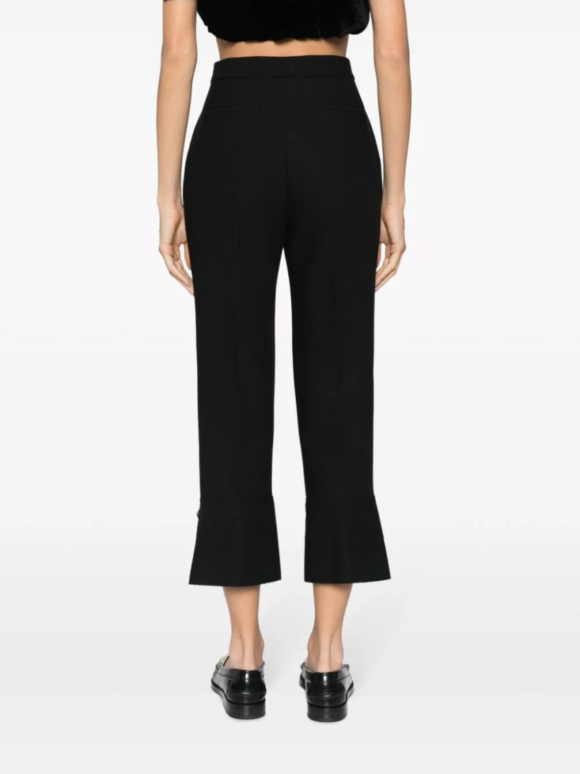 Pressed-crease high-waisted trousers - Black