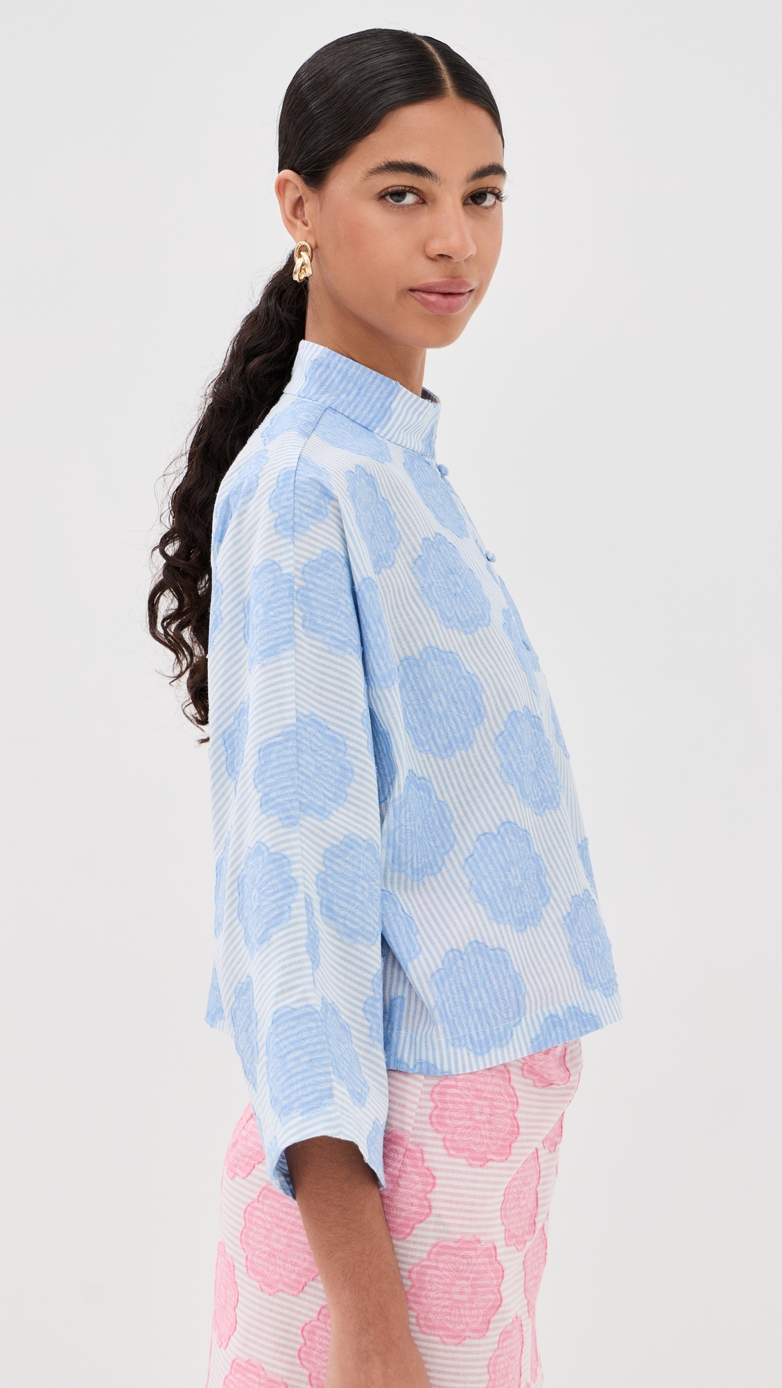 Mod Flower Blue Everyday Shirt Blue One Size