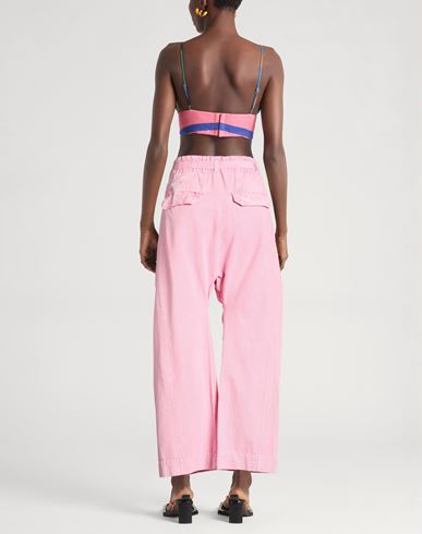 Woman Pants Pink Size M Cotton, Linen