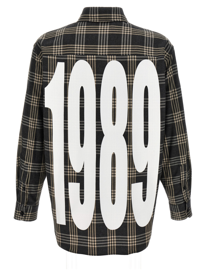 -Logo Shirt Camicie Grigio-Uomo