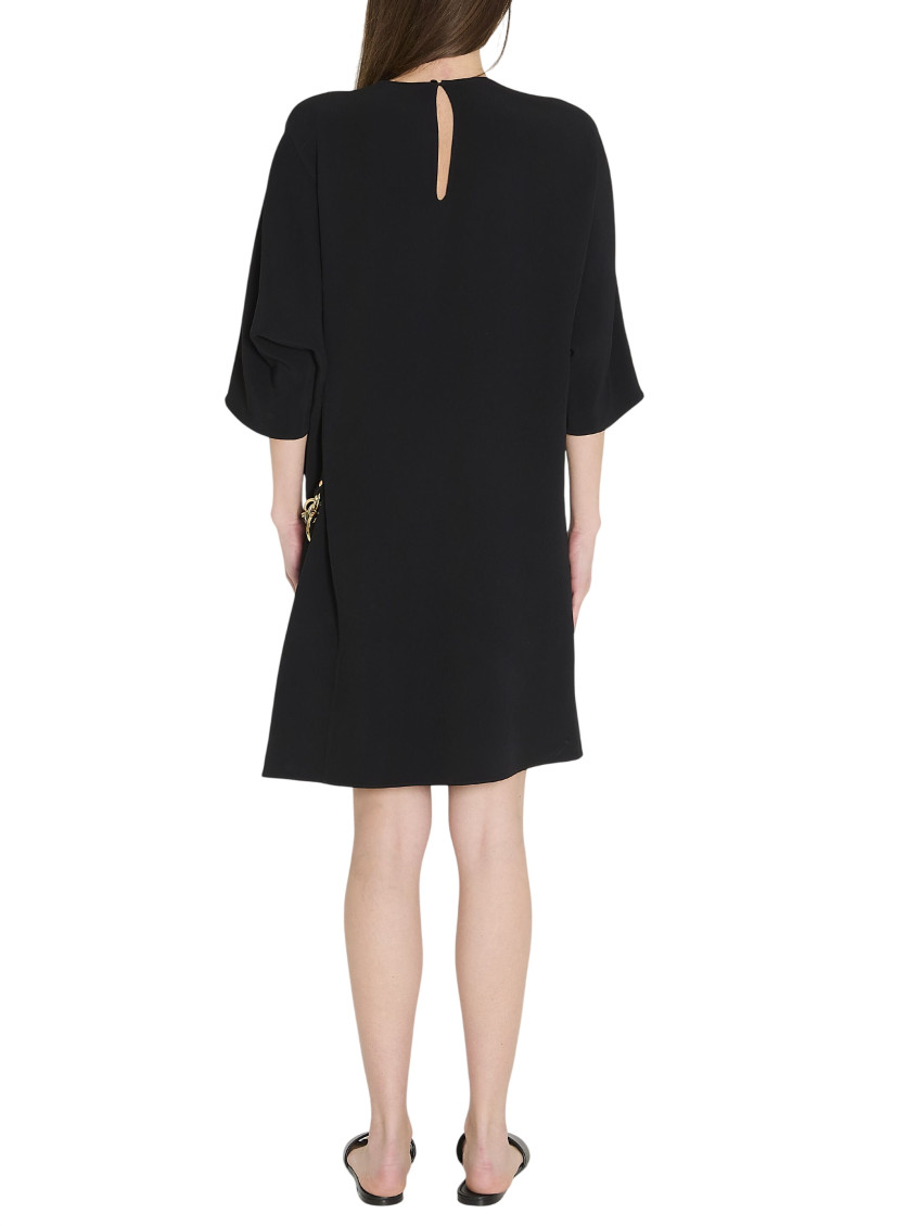 Black Round Neck Midi Dress