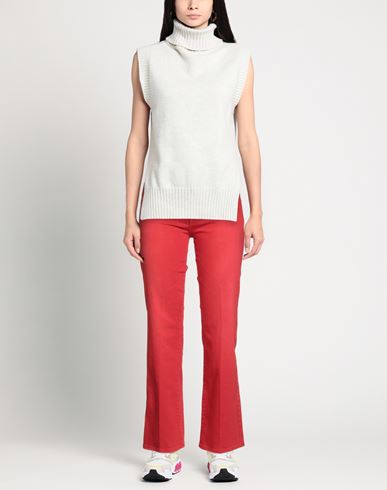 Woman Pants Red Size 27 Cotton, Elastane