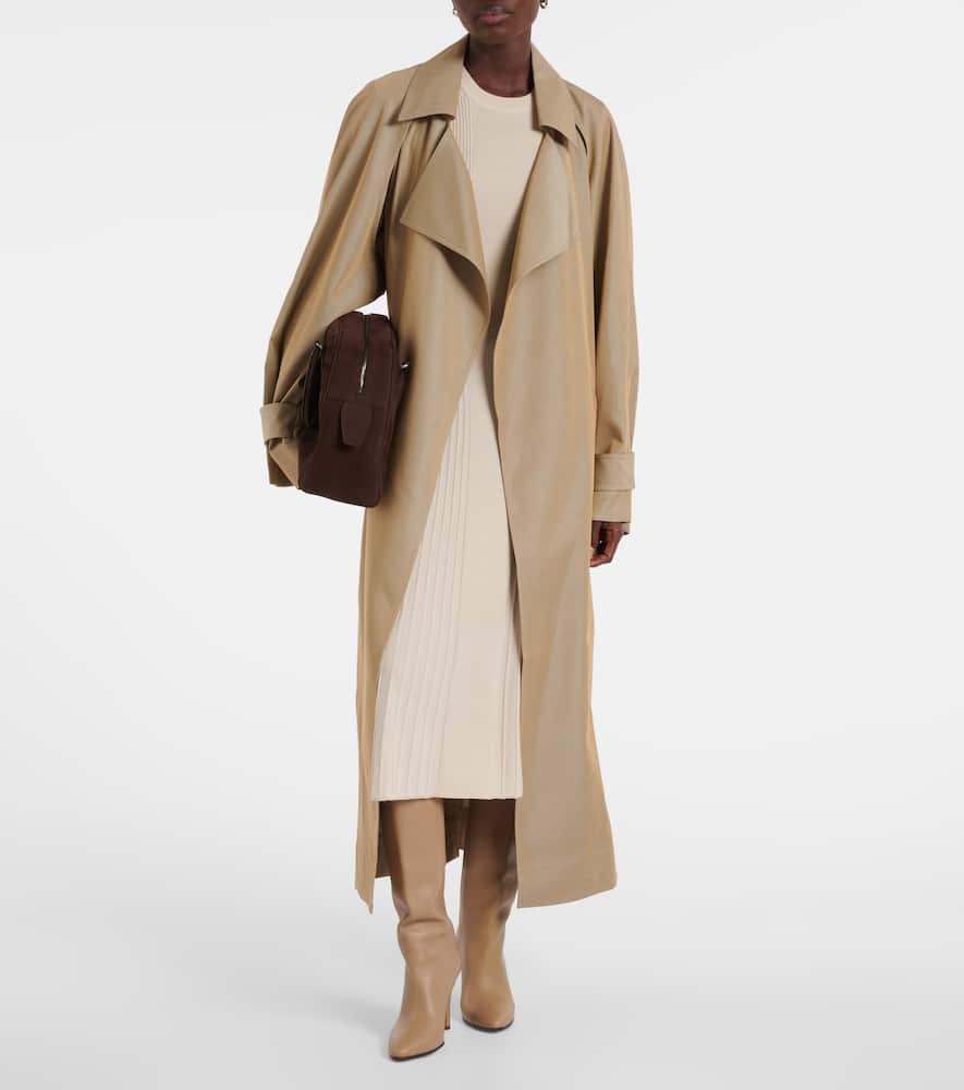 Ribbed-knit wool midi dress