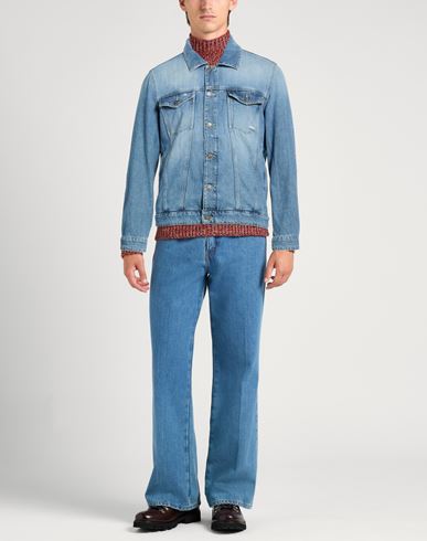 Man Denim outerwear Blue Size 44 Cotton