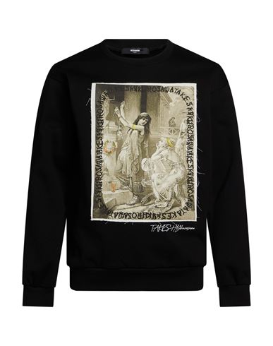 Man Sweatshirt Black Size M Cotton