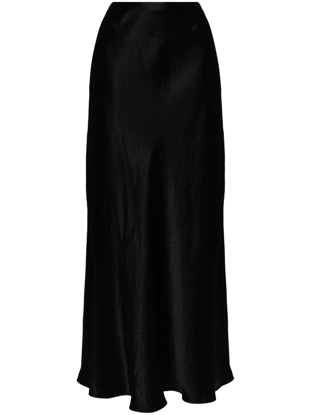 A-line satin midi skirt - Black