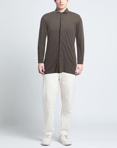 Man Shirt Khaki Size S Cotton
