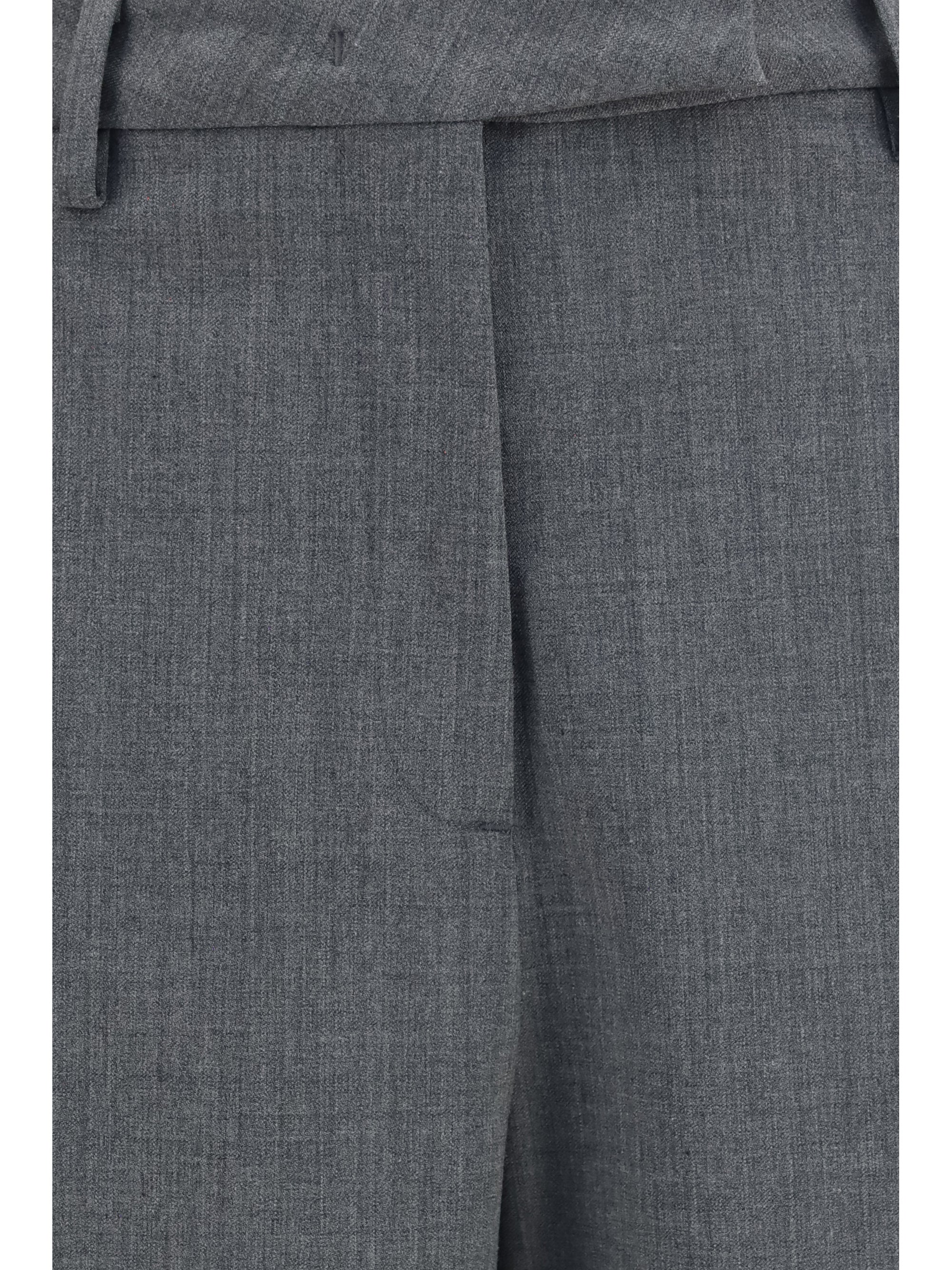 Straight-Leg Wool-Blend Trousers — Gray