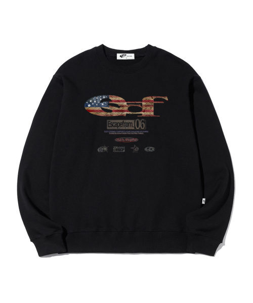 Vintage Flag ESCF Logo Collage Print Sweatshirt
