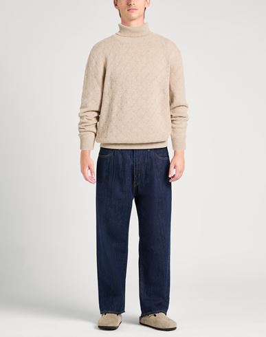 Man Turtleneck Beige Size 44 Cotton, Wool, Cashmere
