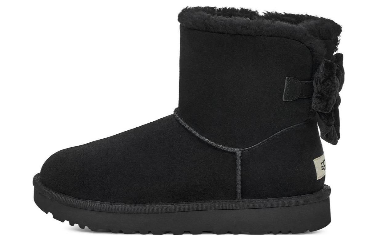 (WMNS) Mini Bailey Bow Crushed Velvet Boot 'Black'