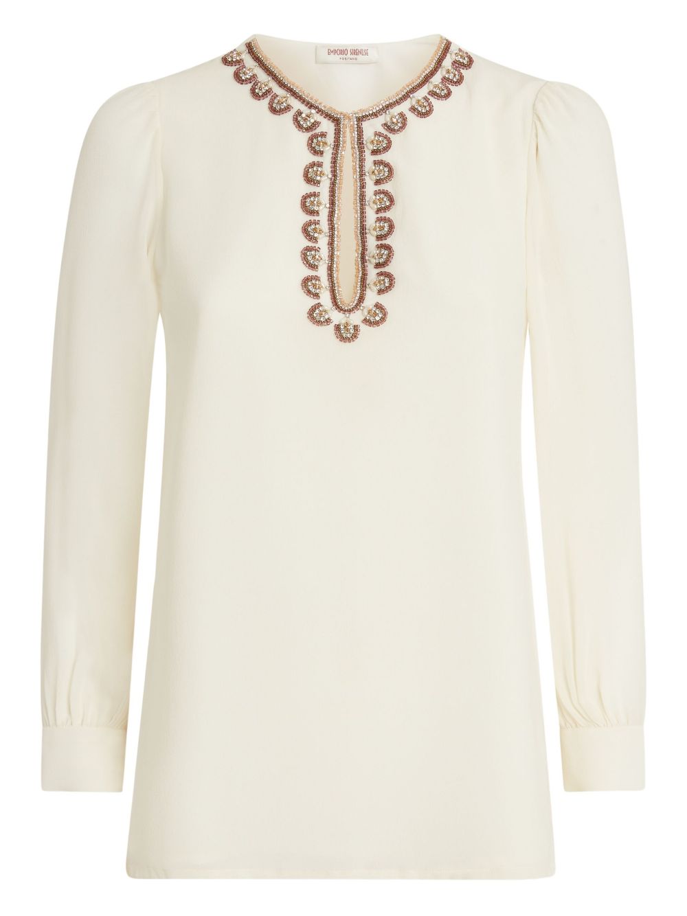 Emporio Sirenuse bead-embroidered blouse - Neutrals