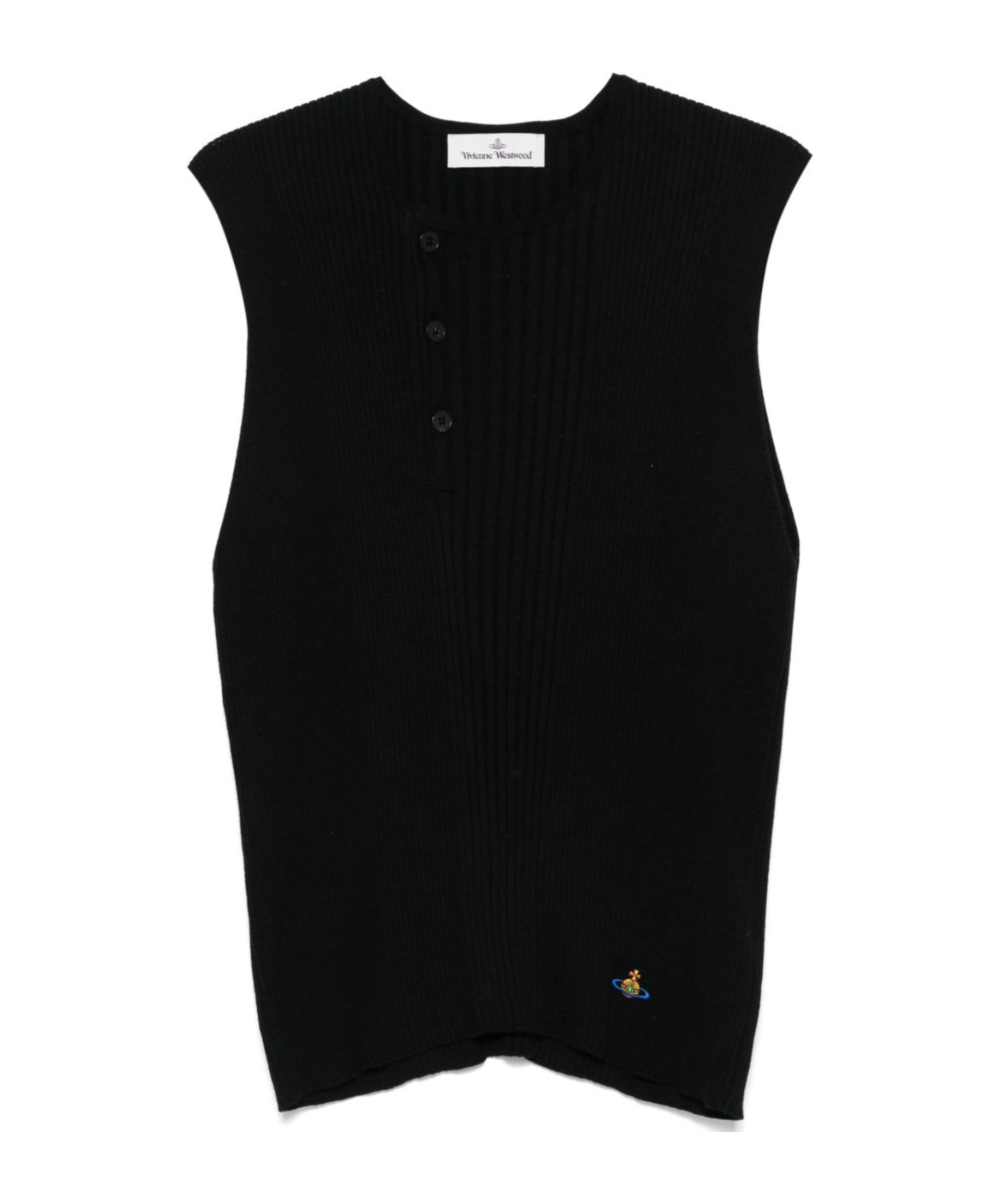 Tegan ribbed button-placket vest