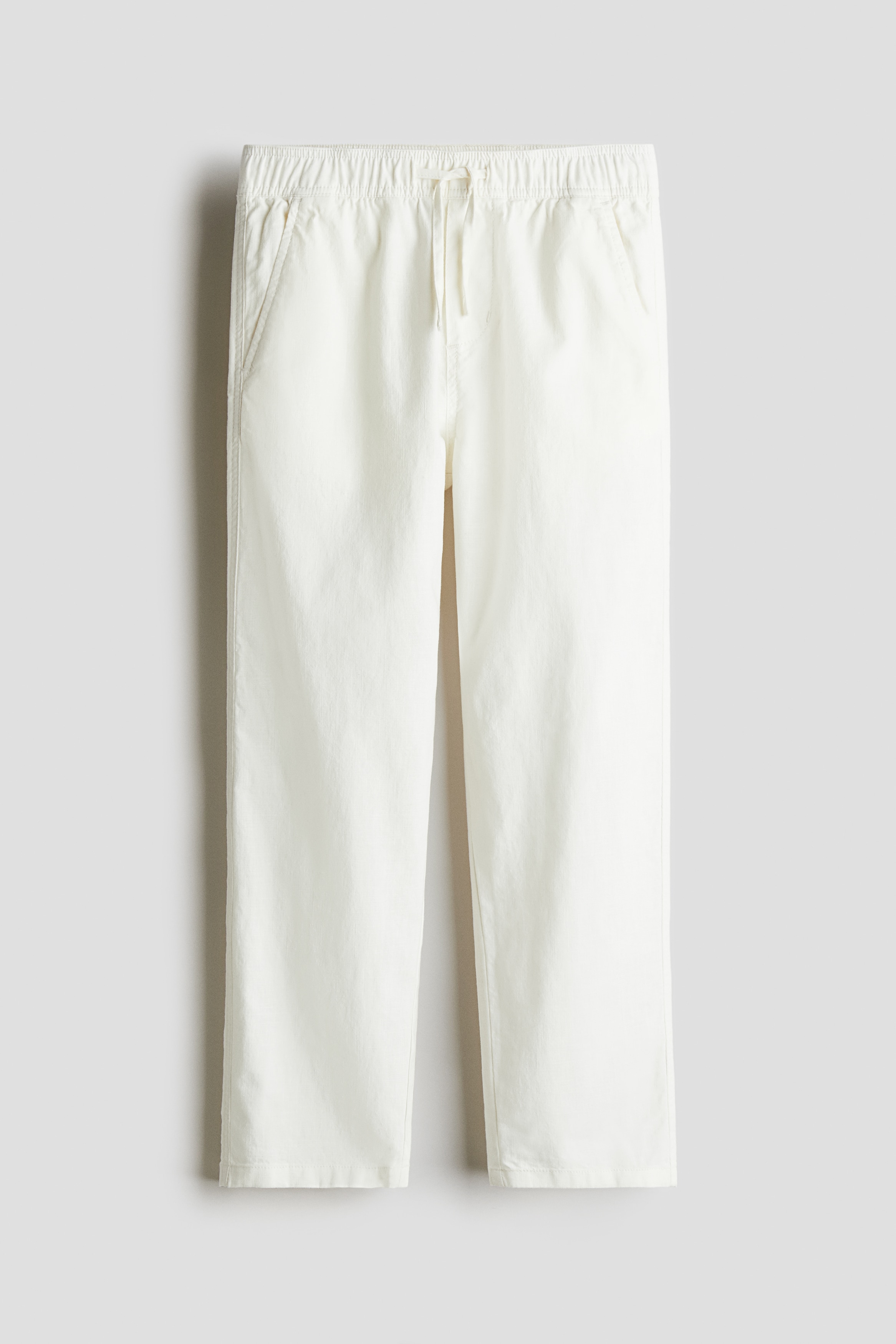 Linen Blend Pants - White
