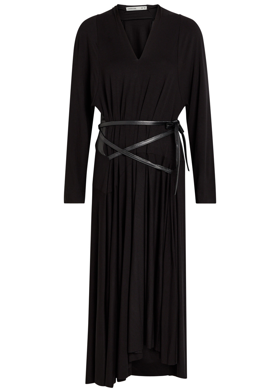 Belted Jersey Midi Dress