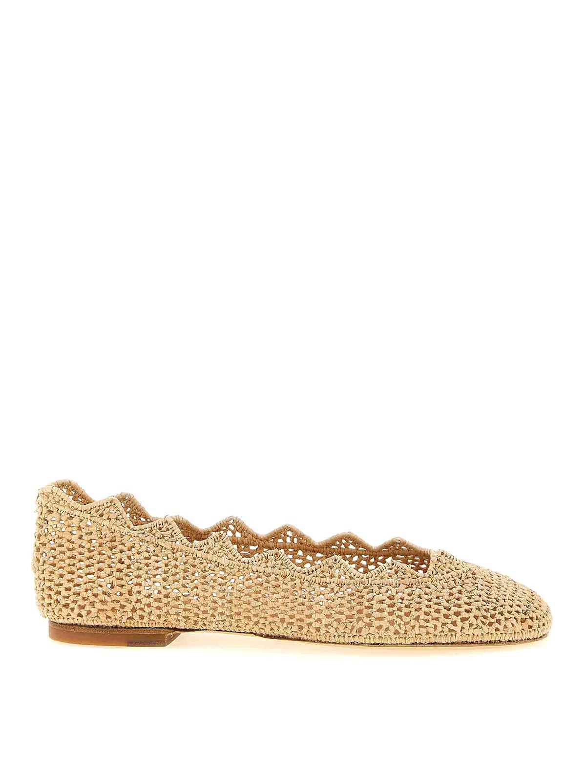 Harper Ballet Flats Beige Viscose Flat Shoes - Women