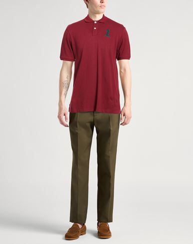 Man Polo shirt Burgundy Size L Textile fibers